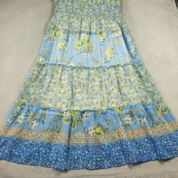 Figueroa & Flower Tiered Maxi Dress Womens XL Smocked Cottagecore Boho Prairie - Picture 12 of 15